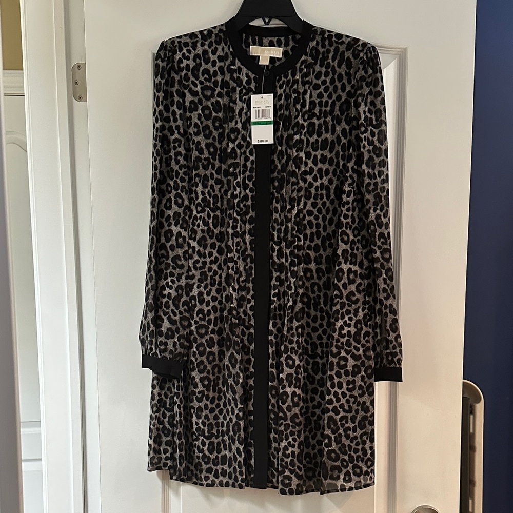 Michael Kors Black and Gray Animal Print Dress